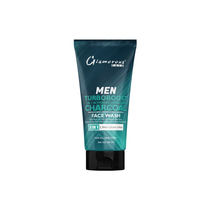 Glamorous Face Men Face Wash Turbo Boost Charcoal 3-In-1 - Image 1